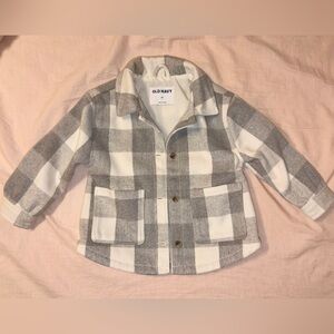 Old Navy toddler Gray and White checkered coat